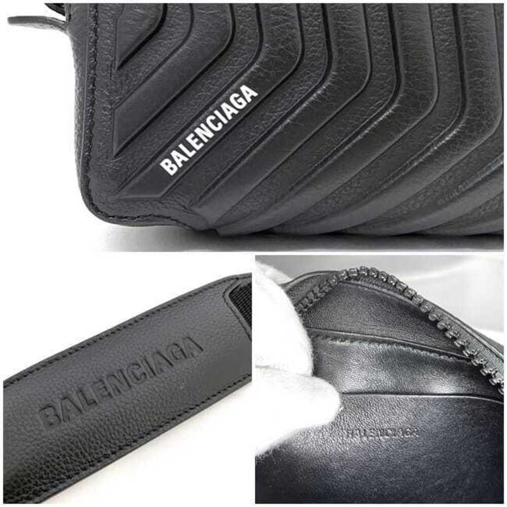 Balenciaga Shoulder Bag Camera Black Leather Crossbody Logo Glossy - Picture 9 of 10